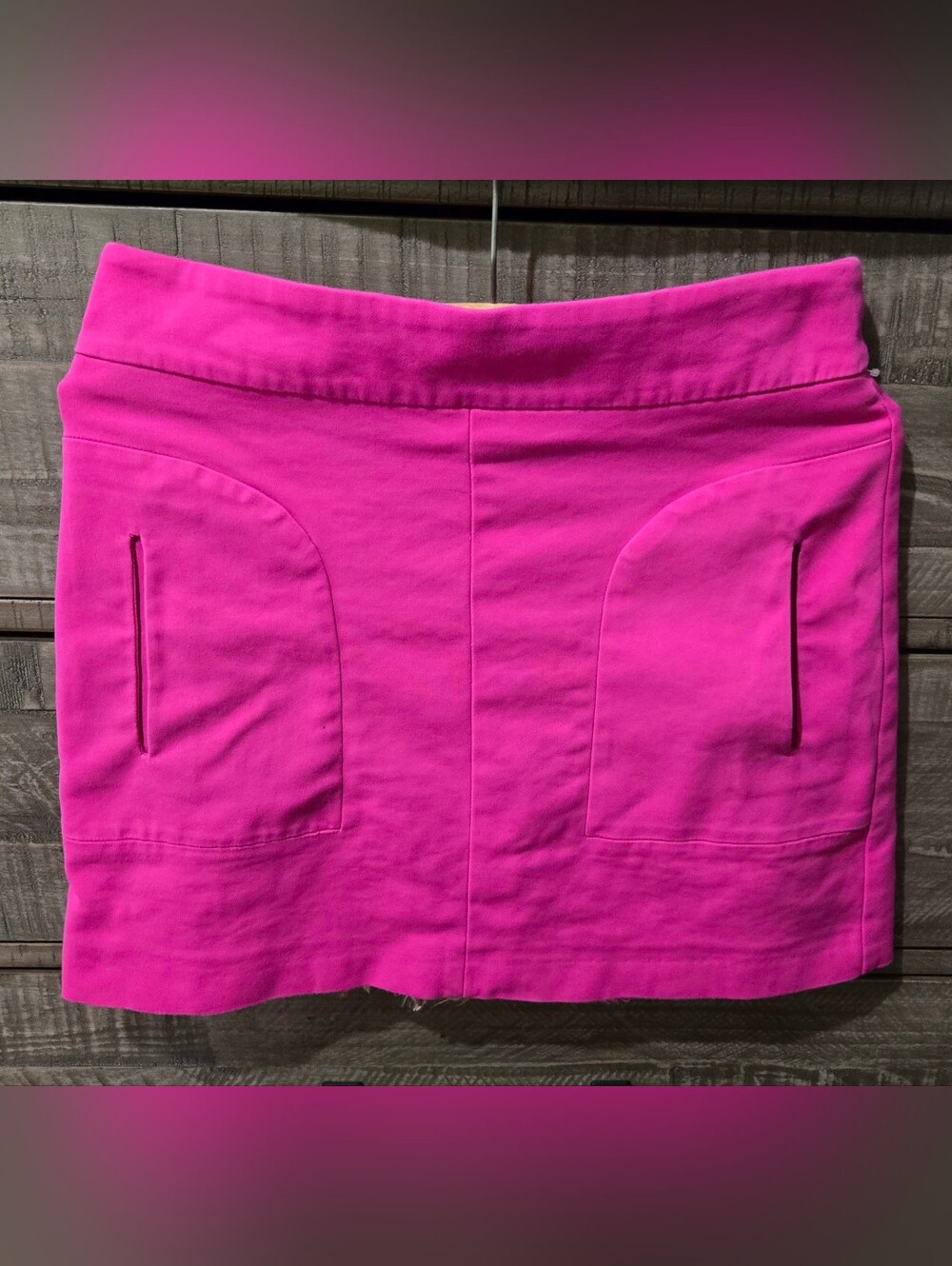 Zara Woman Hot Pink Mini Skirt Size Medium Pocket Detail Lined